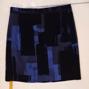 Blue and black graphic design mini skirt, MNG, Mango, size 4, EU 36